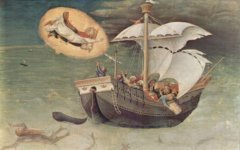 Quaratesi-Polyptychon, funf Predellatafeln mit Szenen aus dem Leben des Hl. Nikolaus von Bari, Gentile da Fabriano